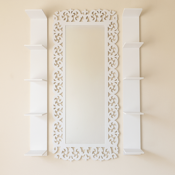 Miroir mural décoratif avec deux étagères – seulement 290 DH ! – Image 1